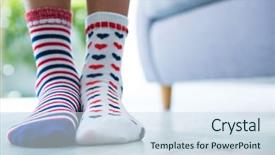  Presentation with socks - Slide set featuring free safety - low section of girl wearing background and a sky blue colored foreground