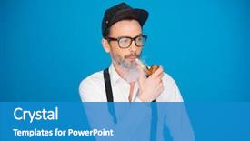  Presentation with smoking - Presentation theme enhanced with free safety - man wearing shirt and hat background and a teal colored foreground