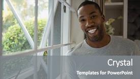  Presentation with home - Theme featuring free safety - portrait of smiling man standing background and a gray colored foreground