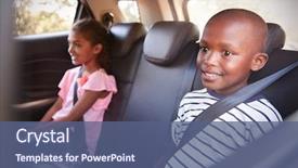  Presentation with road safety - Slide set consisting of free safety - smiling girl and boy background and a ocean colored foreground