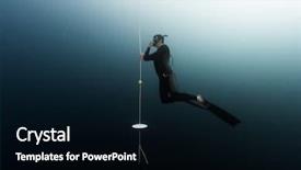  Presentation with presure - Beautiful slide deck featuring free safety - student freediver learns presure equalization backdrop and a black colored foreground