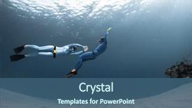  Presentation with over the counter - PPT layouts having free safety - two freedivers finning background and a ocean colored foreground