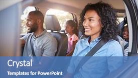  Presentation with children safety - Slide deck having free safety - young black family with children background and a teal colored foreground