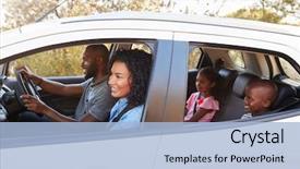  Presentation with black family - Presentation design featuring free safety - young black family background and a light blue colored foreground