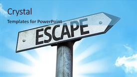  Presentation with free - Theme featuring free safety signs - escape sign with a beautiful background and a light blue colored foreground