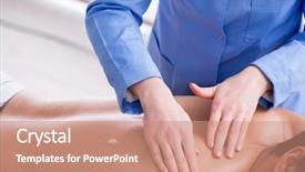  Presentation with spa - Presentation design featuring free salon - man in spa enjoying his background and a coral colored foreground