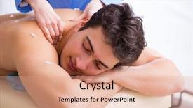  Presentation with spa - Presentation design with free salon - man in spa enjoying his background and a coral colored foreground