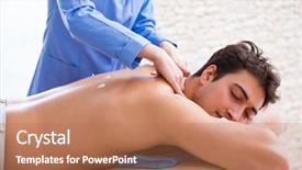  Presentation with spa - Presentation theme enhanced with free salon - man in spa enjoying his background and a coral colored foreground