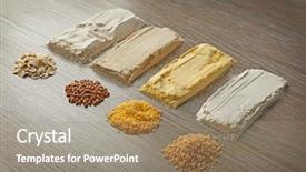  Presentation with different types of nuts - Amazing PPT theme having free samples - composition with different types backdrop and a coral colored foreground