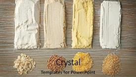  Presentation with flour - PPT theme enhanced with free samples - composition with different types background and a coral colored foreground