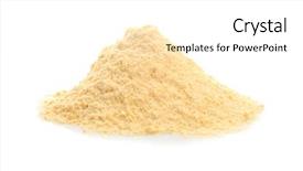  Presentation with chickpea flour - Slide set consisting of free samples - heap of flour on white background and a  colored foreground