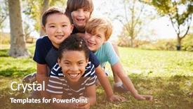  Presentation with free school - Beautiful slides featuring free school - four schoolboys lying on each backdrop and a red colored foreground