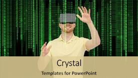  Presentation with virtual reality environments - Theme featuring free science - 3d technology virtual reality entertainment background and a lemonade colored foreground