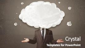  Presentation with cloud - Beautiful theme featuring free science - business man with white cloud backdrop and a tawny brown colored foreground