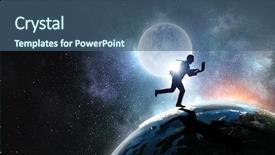  Presentation with world - PPT layouts consisting of free science - this business world is background and a ocean colored foreground