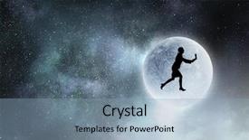  Presentation with moon - PPT theme having free science - woman against full moon background and a light blue colored foreground