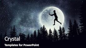  Presentation with moon - Presentation theme featuring free science - woman against full moon background and a black colored foreground