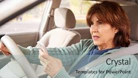  Presentation with woman car driver map - Amazing presentation design having free seat belt - senior woman in car using backdrop and a light gray colored foreground