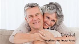  Presentation with camera - Slides enhanced with free security - mature couple looking background and a coral colored foreground