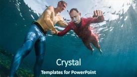  Presentation with free security - Amazing PPT theme having free security - underwater shot of the freedivers backdrop and a ocean colored foreground