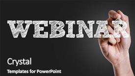  Presentation with writing - Presentation theme enhanced with free seminar - hand writing the text webinar background and a dark gray colored foreground