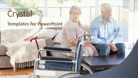  Presentation with movie theater loving couple - Beautiful presentation theme featuring free senior - lovely retired couple talking backdrop and a cream colored foreground