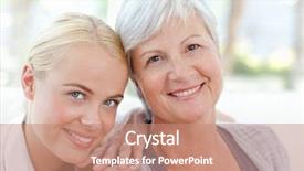  Presentation with free - PPT theme consisting of free senior - lovely woman with her mother background and a coral colored foreground