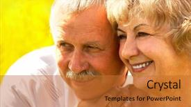  Presentation with love - Theme consisting of free senior - smiling happy elderly couple background and a  colored foreground