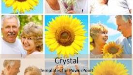  Presentation with love - Amazing presentation design having free senior - smiling happy elderly couple backdrop and a yellow colored foreground