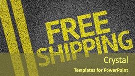  Presentation with shipping - Colorful presentation design enhanced with free shipping written backdrop and a tawny brown colored foreground