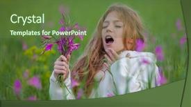  Presentation with pollen - Audience pleasing slides consisting of free sickness - pollen allergy sneeze in field backdrop and a tawny brown colored foreground