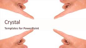  Presentation with sign language - Slide set featuring free sign language - hands pointing your product background and a sky blue colored foreground