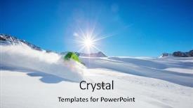  Presentation with alpine - Cool new PPT layouts with free slides - freerider skier running downhill backdrop and a light blue colored foreground