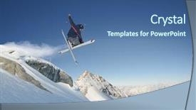  Presentation with jumping mouse - PPT layouts with free slides - jumping skier background and a ocean colored foreground