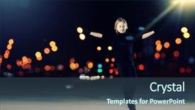  Presentation with figure skating - PPT theme enhanced with free slides - young boy figure skating background and a tawny brown colored foreground