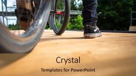  Presentation with insane - Presentation enhanced with free slides - young man with his bike background and a yellow colored foreground