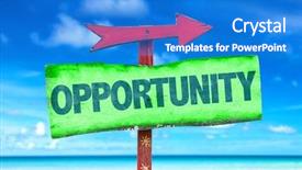  Presentation with opportunity - Slide deck featuring free smart goals - opportunity sign with beach background background and a  colored foreground