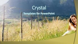  Presentation with outdoor movie - PPT theme consisting of free smile - carefree vitality woman is happy background and a  colored foreground