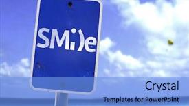  Presentation with free - Amazing PPT theme having free smiley - smile sign with a beach backdrop and a light blue colored foreground