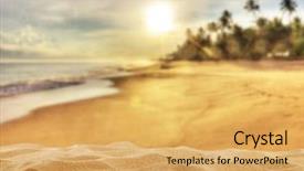  Presentation with summer trees - Audience pleasing PPT theme consisting of free space for product placement backdrop and a yellow colored foreground