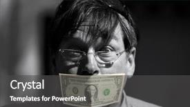  Presentation with free speech - Audience pleasing presentation theme consisting of free speech - man wears a dollar bill backdrop and a dark gray colored foreground