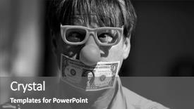  Presentation with free speech - Cool new presentation with free speech - man wears a rubber clown backdrop and a gray colored foreground