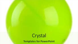  Presentation with bright white - Slide set enhanced with free sphere - bright green ball isolated background and a light gray colored foreground