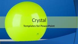  Presentation with frames blue green - Colorful presentation theme enhanced with free sphere - bright green ball on table backdrop and a yellow colored foreground