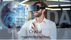  Presentation with world geography earth globe model - Slides with free sphere - earth globe against businessman gesturing background and a light blue colored foreground