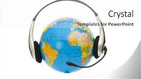  Presentation with history earth globe isolated white - Beautiful theme featuring free sphere - headset on globe isolated backdrop and a  colored foreground