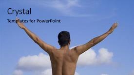  Presentation with sports medicine - Theme enhanced with sports medicine free - young men stretching his arms background and a  colored foreground