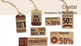  Presentation with coupon - Slide set featuring free sticker - sale coupon voucher tag vintage background and a lemonade colored foreground