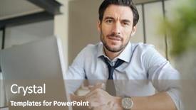  Presentation with modern - Audience pleasing PPT theme consisting of free stress management - relaxed attractive businessman working backdrop and a  colored foreground