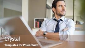  Presentation with modern - Amazing presentation having free stress management - relaxed attractive businessman working backdrop and a  colored foreground